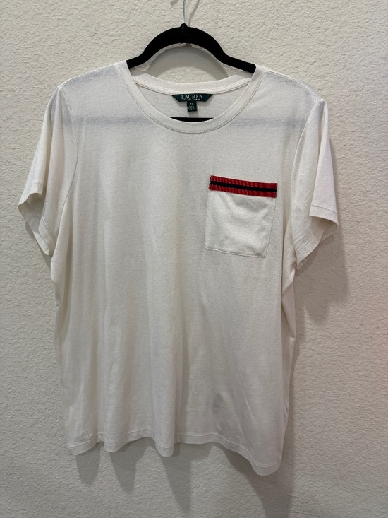 Lauren Ralph Lauren Tops - Ladies Lauren Ralph Lauren Cream T-Shirt size XL - Good